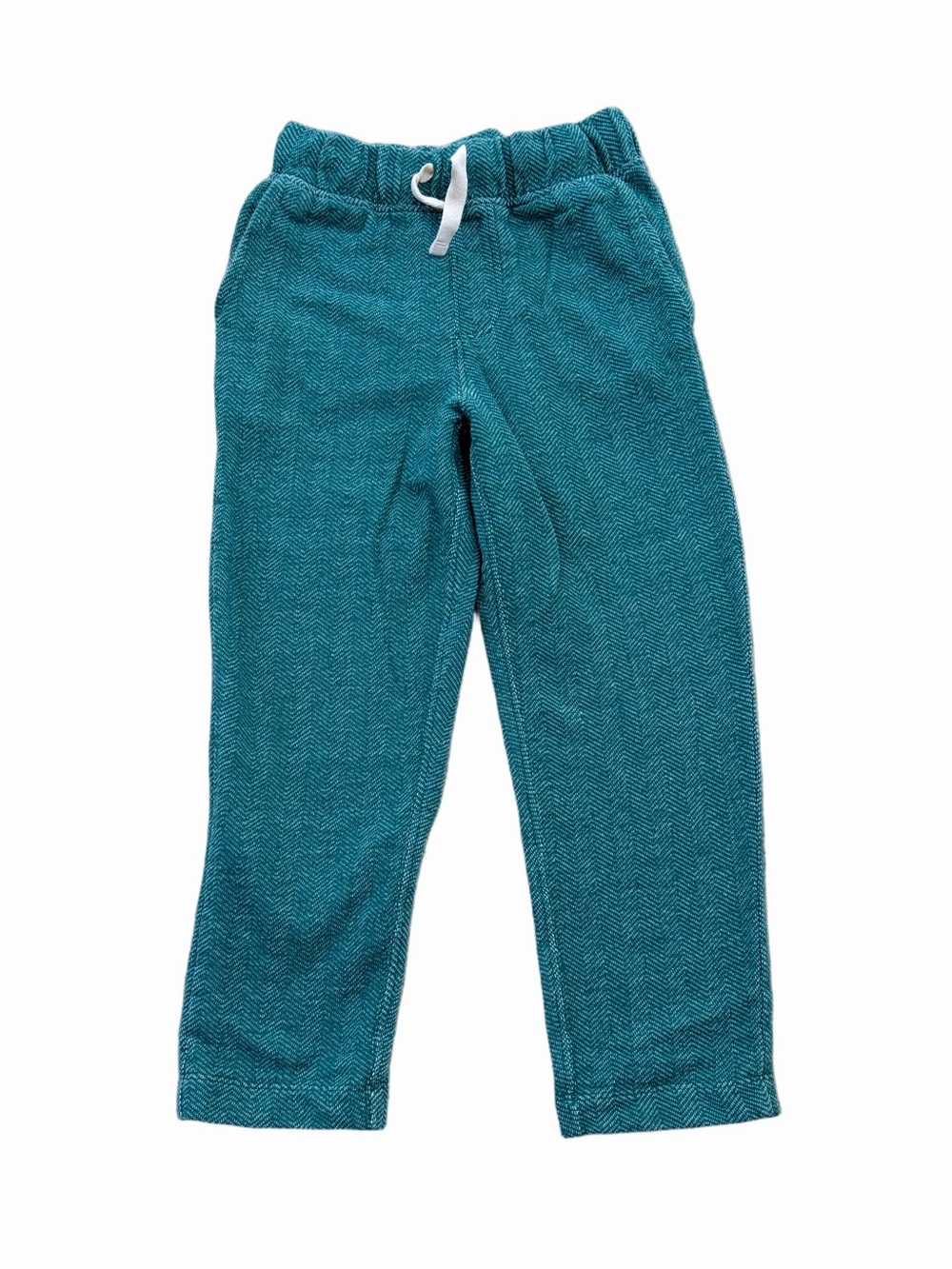 Hanna Andersson Size 120, 6-7, Herringbone French Terry Knit Pants in Everglade